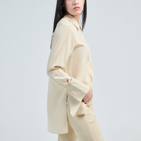 Silk Crepe de Soie Bold Blouse - Picture 4 of 10